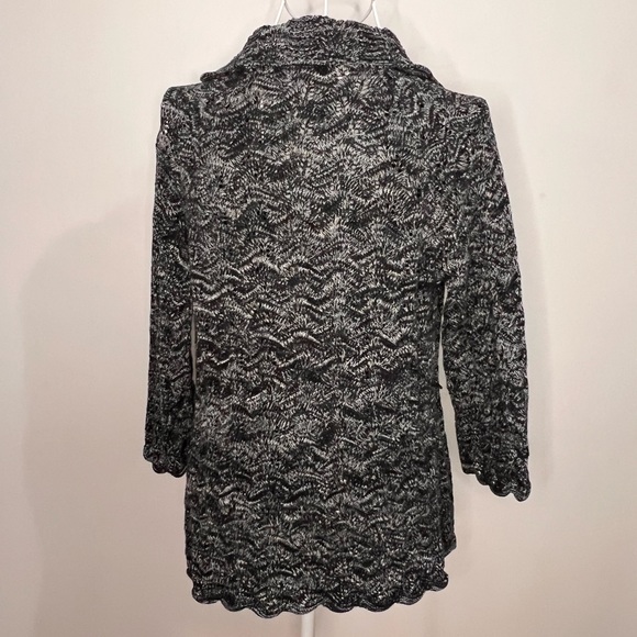 SOLD 1/28 Willi Smith Black & White Open Knit Cardigan - Picture 9 of 12